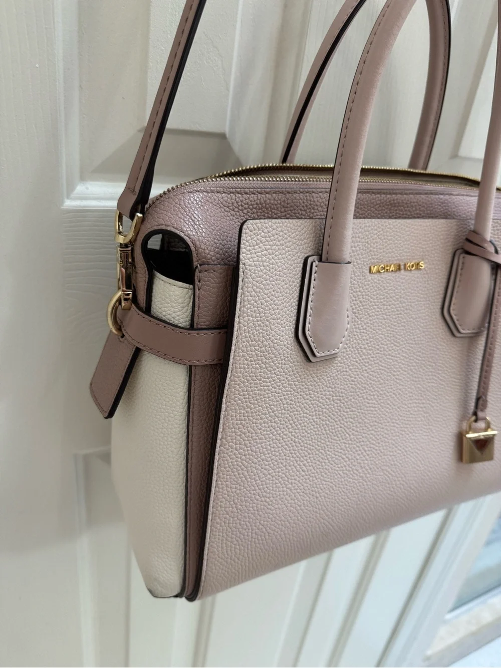Michael Kors Pink Colorblock Leather Satchel and Wallet Set